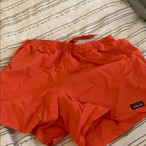 orange patagonia shorts
